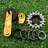Maxbell Bike Chain Tensioner Rear Derailleur Chain Tensioner Stabilizer Single Speed 18T Gold