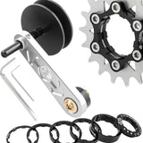 Maxbell Bike Chain Tensioner Rear Derailleur Chain Tensioner Stabilizer Single Speed 18T Silver