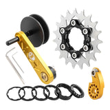 Maxbell Bike Chain Tensioner Rear Derailleur Chain Tensioner Stabilizer Single Speed 19T Gold