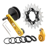 Maxbell Bike Chain Tensioner Rear Derailleur Chain Tensioner Stabilizer Single Speed 19T Gold