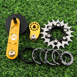 Maxbell Bike Chain Tensioner Rear Derailleur Chain Tensioner Stabilizer Single Speed 19T Gold