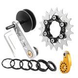 Maxbell Bike Chain Tensioner Rear Derailleur Chain Tensioner Stabilizer Single Speed 19T Silver