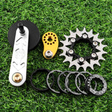 Maxbell Bike Chain Tensioner Rear Derailleur Chain Tensioner Stabilizer Single Speed 19T Silver