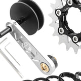 Maxbell Bike Chain Tensioner Rear Derailleur Chain Tensioner Stabilizer Single Speed 19T Silver