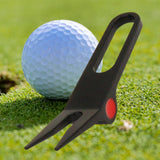 Maxbell Golf Divot Tool Compact Portable Putting Green Fork for Outdoor Golfer Gifts black