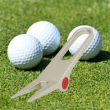 Maxbell Golf Divot Tool Compact Portable Putting Green Fork for Outdoor Golfer Gifts silver