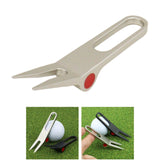 Maxbell Golf Divot Tool Compact Portable Putting Green Fork for Outdoor Golfer Gifts silver