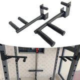 Maxbell 2 Pieces Dip Bar Barbell Rack Holders Easy to Install Chest Training Pull up Narrow pitch