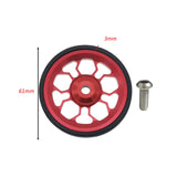 Maxbell Easy Wheel for Folding Bike 61mm Rolling Wheel for Transport Walking Pushing Red