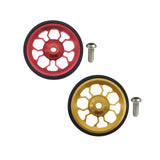 Maxbell Easy Wheel for Folding Bike 61mm Rolling Wheel for Transport Walking Pushing Red