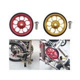 Maxbell Easy Wheel for Folding Bike 61mm Rolling Wheel for Transport Walking Pushing Red