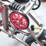 Maxbell Easy Wheel for Folding Bike 61mm Rolling Wheel for Transport Walking Pushing Red