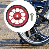 Maxbell Easy Wheel for Folding Bike 61mm Rolling Wheel for Transport Walking Pushing Red