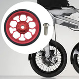 Maxbell Easy Wheel for Folding Bike 61mm Rolling Wheel for Transport Walking Pushing Red