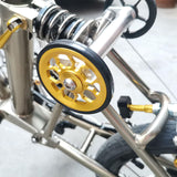 Maxbell Easy Wheel for Folding Bike 61mm Rolling Wheel for Transport Walking Pushing Gold