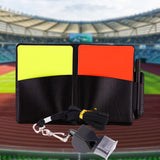 Maxbell Soccer Referee Cards Set PVC Football Yellow and Red Card for Outdoor Sports With Book Whistle