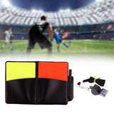 Maxbell Soccer Referee Cards Set PVC Football Yellow and Red Card for Outdoor Sports With Book Whistle