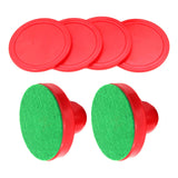 Maxbell Air Hockey Pushers and Air Hockey Pucks Goal Handles Paddles for Game Tables Red