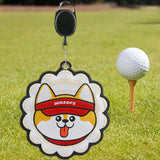 Maxbell Golf Ball Towel with Clip with Retractable Keychain Buckle Golf Ball Cleaner Dog Beige