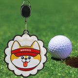 Maxbell Golf Ball Towel with Clip with Retractable Keychain Buckle Golf Ball Cleaner Dog Beige