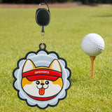 Maxbell Golf Ball Towel with Clip with Retractable Keychain Buckle Golf Ball Cleaner Dog Blue