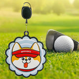 Maxbell Golf Ball Towel with Clip with Retractable Keychain Buckle Golf Ball Cleaner Dog Blue