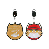 Maxbell Golf Ball Towel with Clip with Retractable Keychain Buckle Golf Ball Cleaner Cat Brown