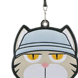 Maxbell Golf Ball Towel with Clip with Retractable Keychain Buckle Golf Ball Cleaner Cat Grey Cyan