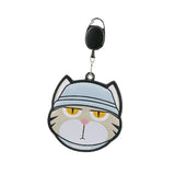 Maxbell Golf Ball Towel with Clip with Retractable Keychain Buckle Golf Ball Cleaner Cat Grey Cyan