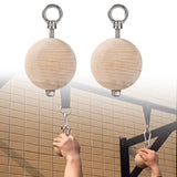 Maxbell Pull up Ball Climbing Hand Grip Handle Wooden for Workout Kettlebell Barbell