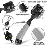 Maxbell Golf Club Brush and Groove Cleaner Golfer Easy Attach to Golf Bag Golf Brush Gray