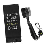 Maxbell Golf Club Brush and Groove Cleaner Golfer Easy Attach to Golf Bag Golf Brush Black