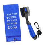 Maxbell Golf Club Brush and Groove Cleaner Golfer Easy Attach to Golf Bag Golf Brush Blue