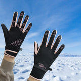 Maxbell Winter Warm Cycling Gloves Non Slip for Men Women for Running Sports Outdoor Black and pink