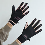 Maxbell Winter Warm Cycling Gloves Non Slip for Men Women for Running Sports Outdoor Black and pink