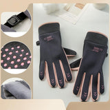 Maxbell Winter Warm Cycling Gloves Non Slip for Men Women for Running Sports Outdoor Black and pink