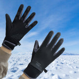 Maxbell Winter Warm Cycling Gloves Non Slip for Men Women for Running Sports Outdoor Black and gray
