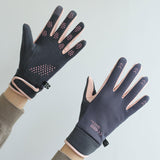 Maxbell Winter Warm Cycling Gloves Non Slip for Men Women for Running Sports Outdoor Gray and pink