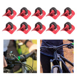 Maxbell 10x Bike Cable Clips Bicycle Brake Housing Buckle for Cycling Mountain Bikes Red