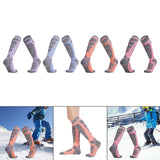 Maxbell Womens Ski Socks Non Slip Cuff Knee High Socks for Camping Skiing Skating Purple