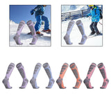 Maxbell Womens Ski Socks Non Slip Cuff Knee High Socks for Camping Skiing Skating Purple