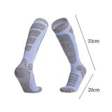 Maxbell Womens Ski Socks Non Slip Cuff Knee High Socks for Camping Skiing Skating Blue