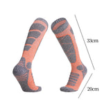 Maxbell Womens Ski Socks Non Slip Cuff Knee High Socks for Camping Skiing Skating Orange