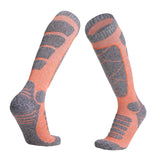 Maxbell Womens Ski Socks Non Slip Cuff Knee High Socks for Camping Skiing Skating Orange