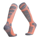 Maxbell Womens Ski Socks Non Slip Cuff Knee High Socks for Camping Skiing Skating Orange