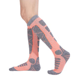 Maxbell Womens Ski Socks Non Slip Cuff Knee High Socks for Camping Skiing Skating Orange