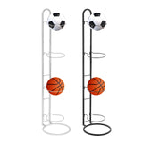 Maxbell Vertical Ball Storage Indoor Home Living Room Metal Basketball Storage Shelf White