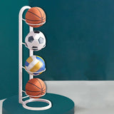 Maxbell Vertical Ball Storage Indoor Home Living Room Metal Basketball Storage Shelf White