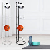 Maxbell Vertical Ball Storage Indoor Home Living Room Metal Basketball Storage Shelf White