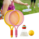 Maxbell Children's Badminton Tennis Set Lightweight for Beginner Players Girls Beach Pink Yellow